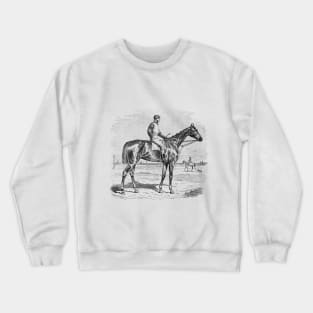 Thoroughbred Racehorse Black & White Illustration Crewneck Sweatshirt